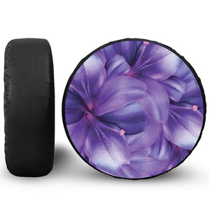 Purple Lily Flower Print Tire Cover