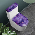 Purple Lily Flower Print Toilet Lid And Tank Cover Set