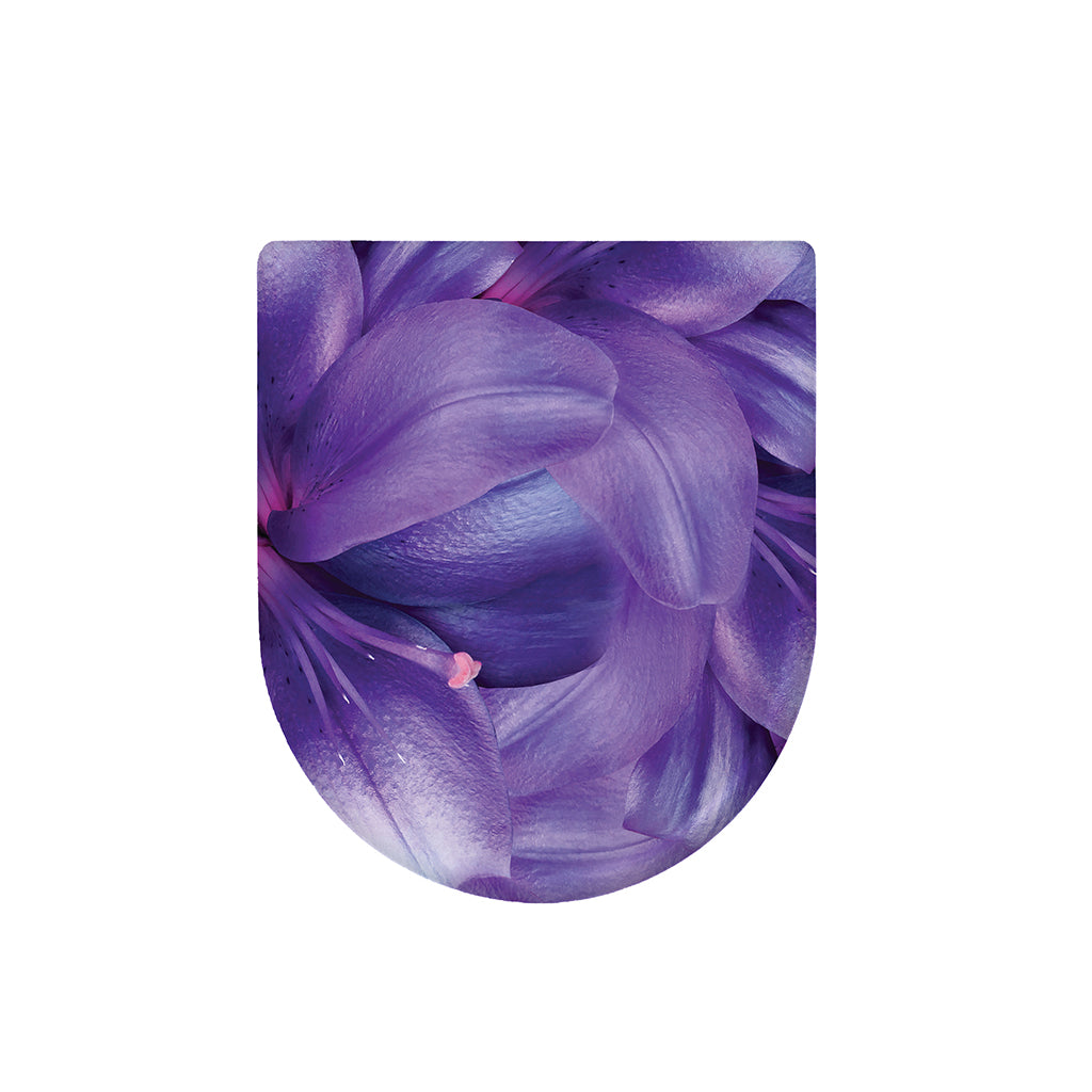 Purple Lily Flower Print Toilet Lid Cover