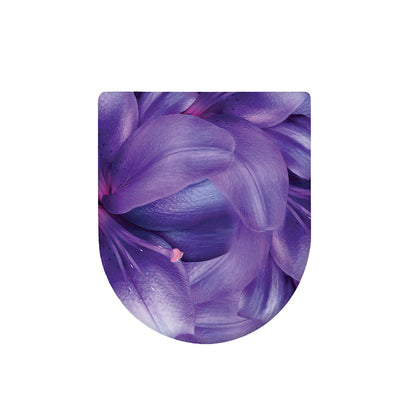 Purple Lily Flower Print Toilet Lid Cover