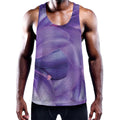 Purple Lily Flower Print Men's Workout Tank Top