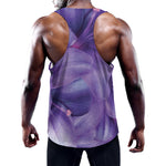 Purple Lily Flower Print Training Tank Top