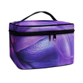 Purple Lily Flower Print Travel Makeup Bag