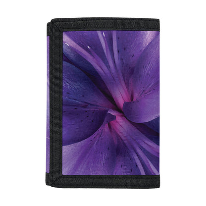 Purple Lily Flower Print Trifold Wallet
