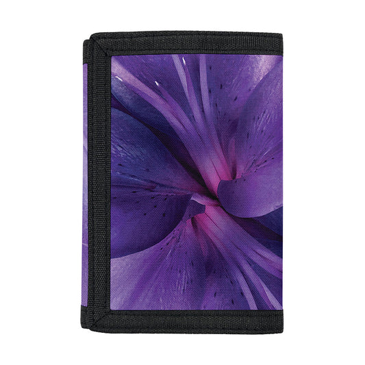 Purple Lily Flower Print Trifold Wallet
