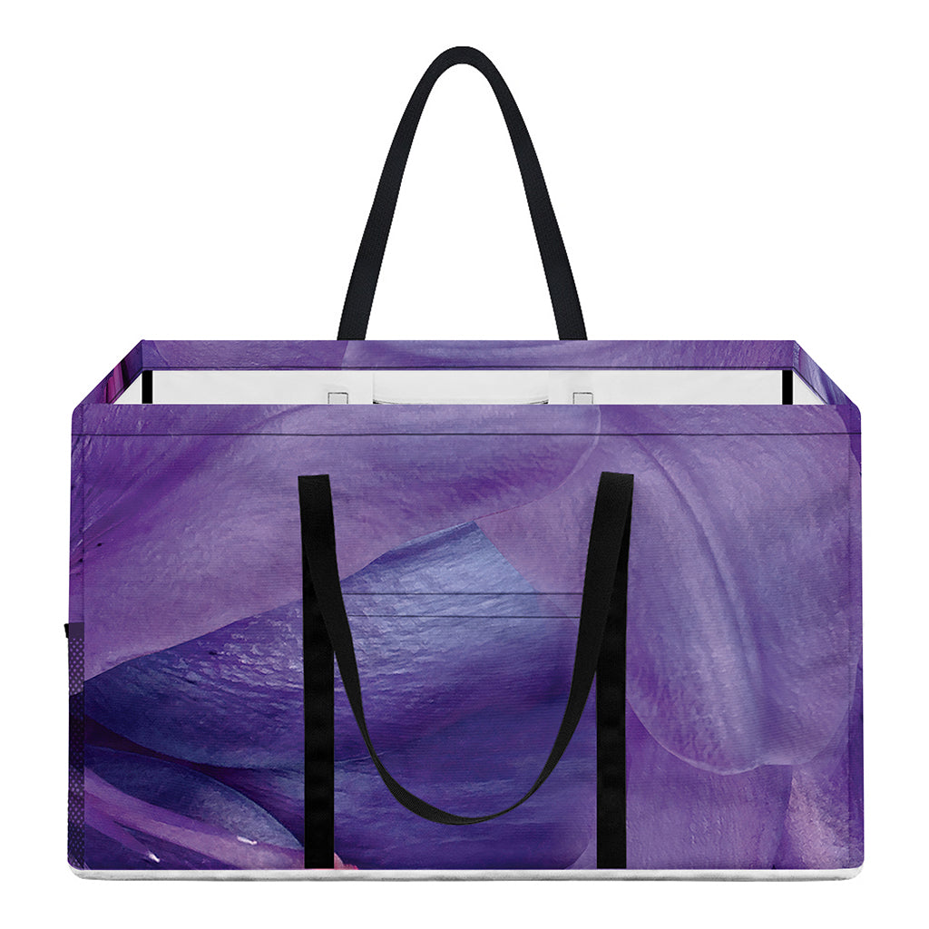 Purple Lily Flower Print Utility Tote Bag