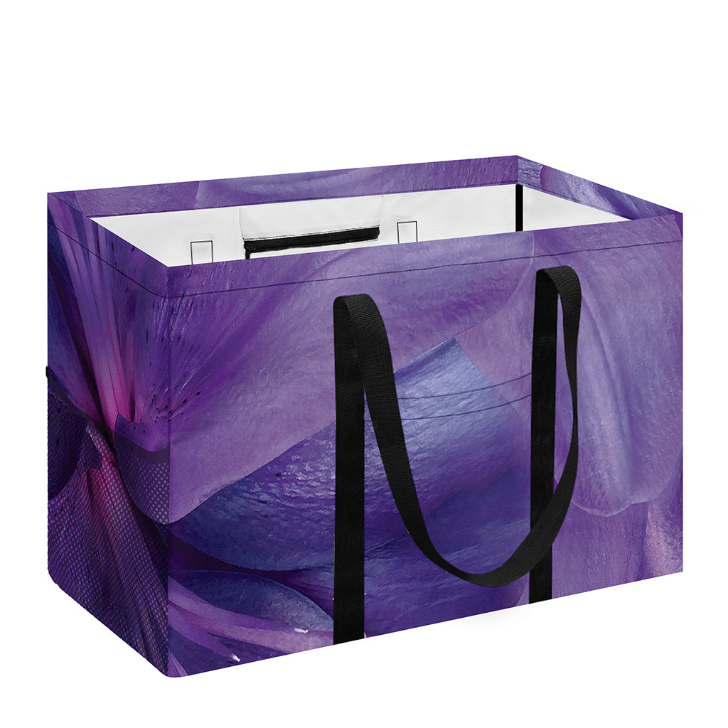 Purple Lily Flower Print Utility Tote Bag