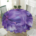 Purple Lily Flower Print Waterproof Round Tablecloth