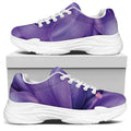 Purple Lily Flower Print White Chunky Shoes