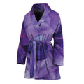 Purple Lily Flower Print Women's Bathrobe