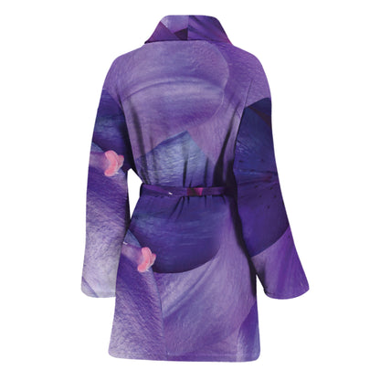 Purple Lily Flower Print Women's Bathrobe