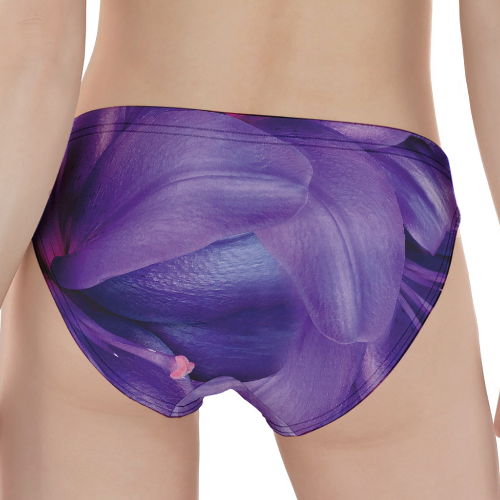 Purple Lily Flower Print Women's Panties