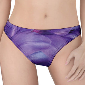 Purple Lily Flower Print Women's Thong