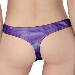 Purple Lily Flower Print Women's Thong