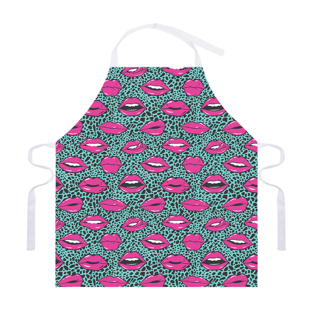 Purple Lips Pattern Print Adjustable Apron