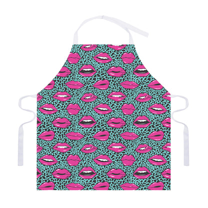 Purple Lips Pattern Print Adjustable Apron