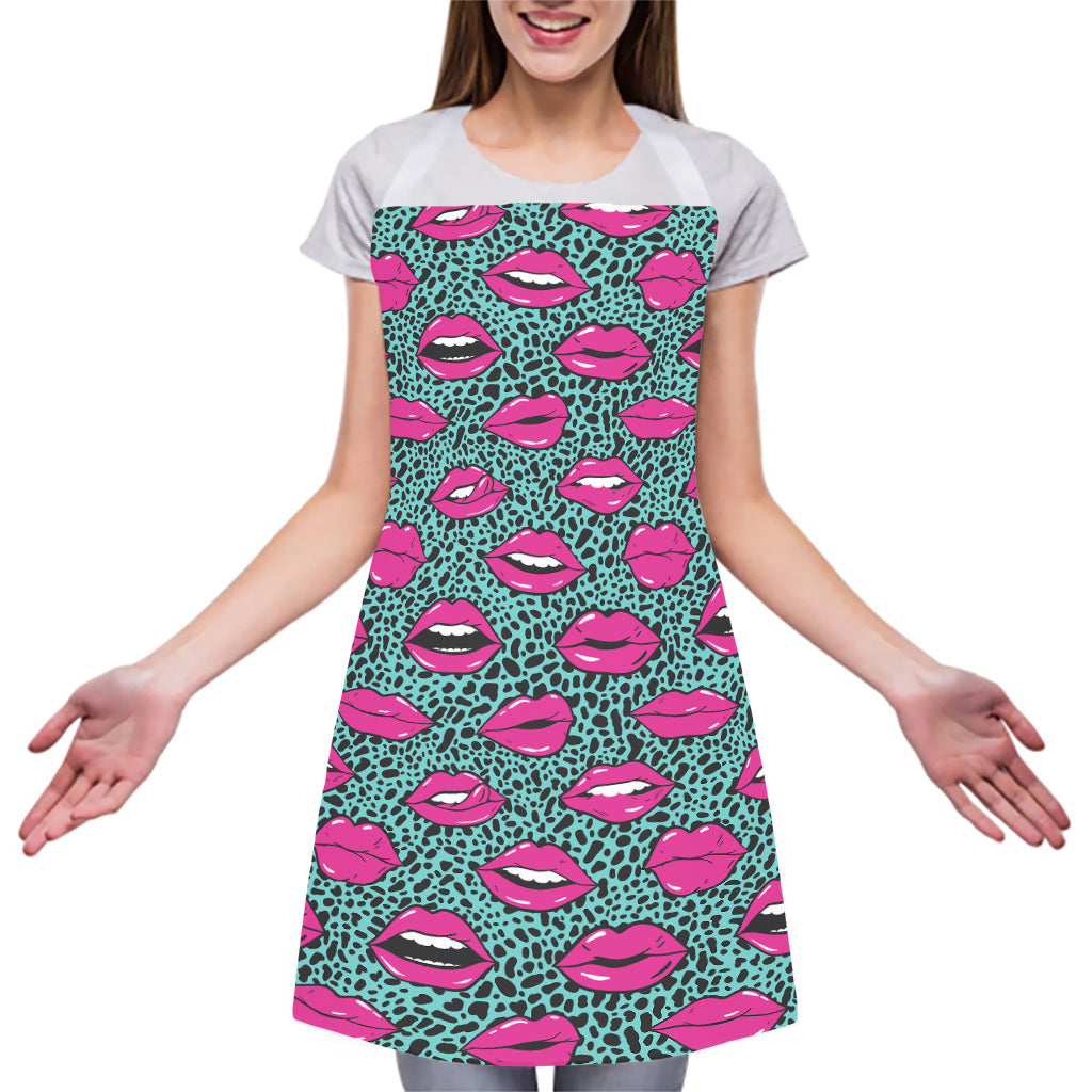 Purple Lips Pattern Print Adjustable Apron