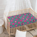 Purple Lips Pattern Print Baby Crib Sheet
