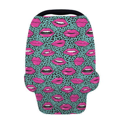 Purple Lips Pattern Print Baby Seat Cover