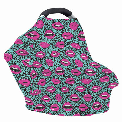 Purple Lips Pattern Print Baby Seat Cover
