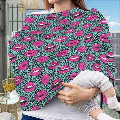 Purple Lips Pattern Print Baby Seat Cover