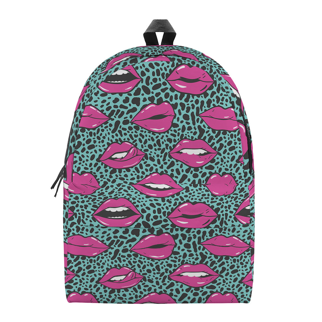 Purple Lips Pattern Print Backpack