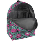 Purple Lips Pattern Print Backpack