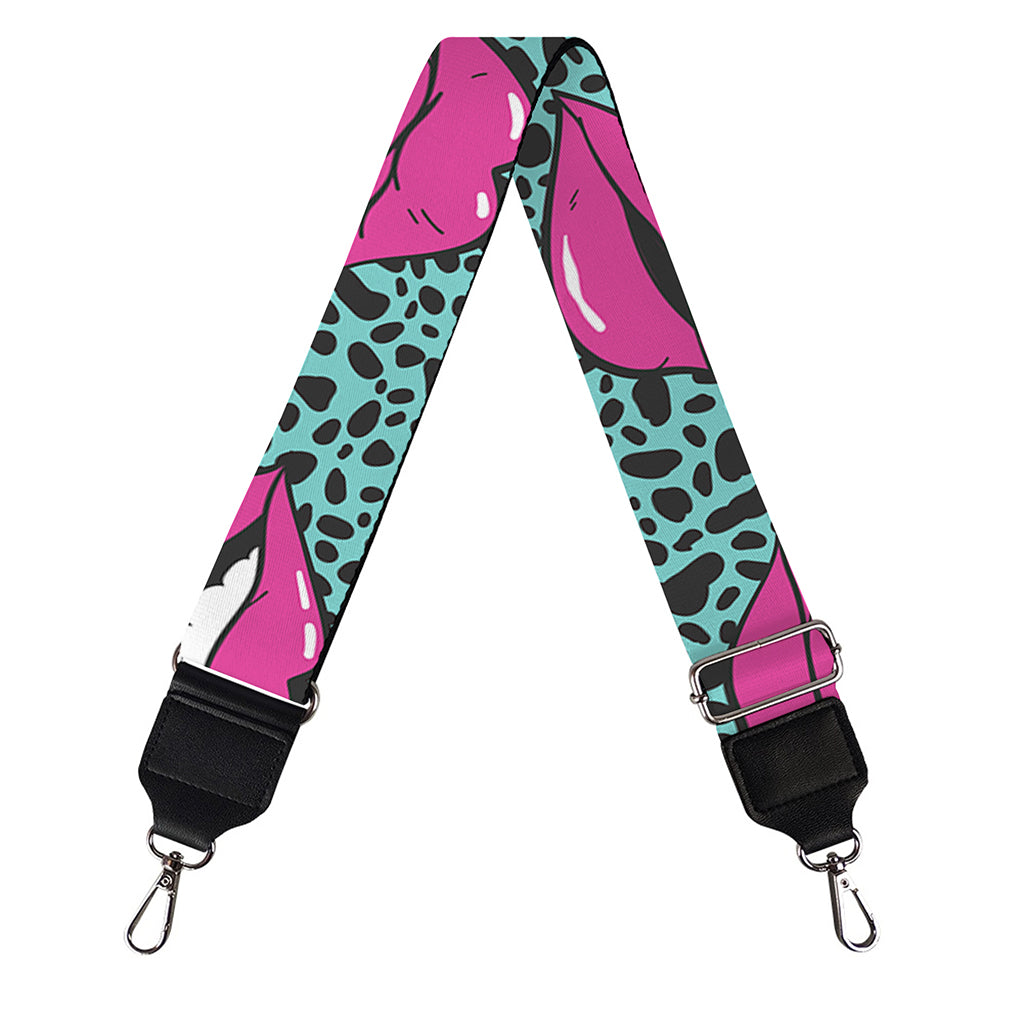 Purple Lips Pattern Print Bag Strap