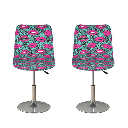 Purple Lips Pattern Print Bar Stool Covers