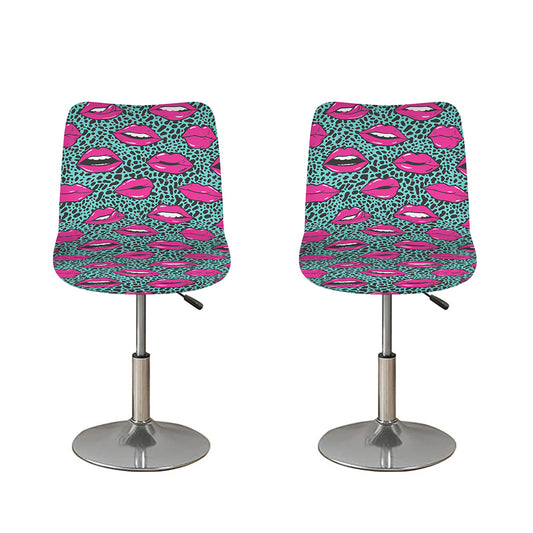 Purple Lips Pattern Print Bar Stool Covers
