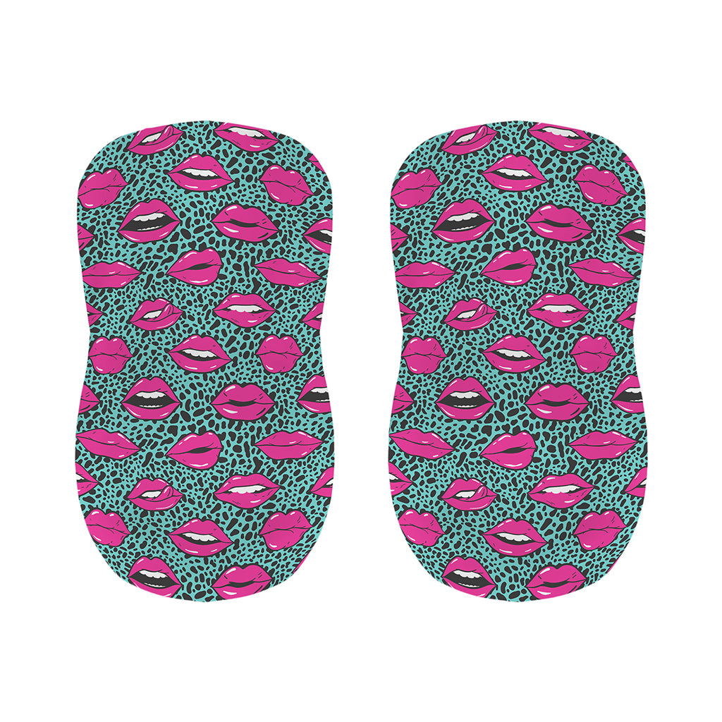 Purple Lips Pattern Print Bar Stool Covers