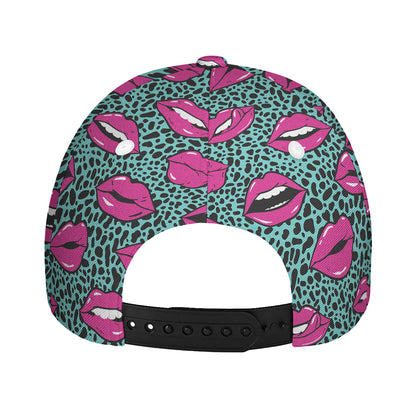 Purple Lips Pattern Print Baseball Cap