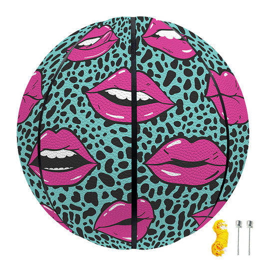 Purple Lips Pattern Print Basketball