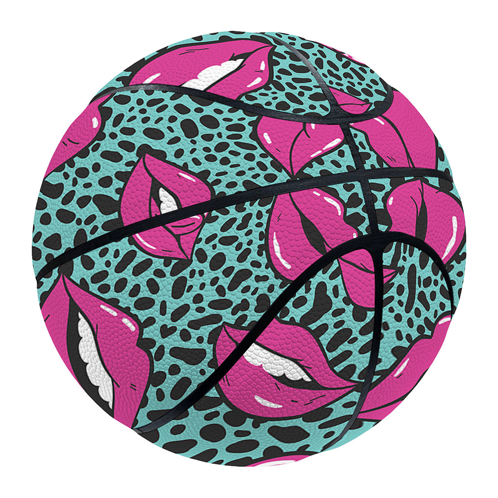 Purple Lips Pattern Print Basketball