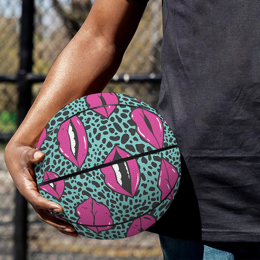 Purple Lips Pattern Print Basketball