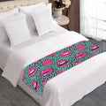 Purple Lips Pattern Print Bed Runner