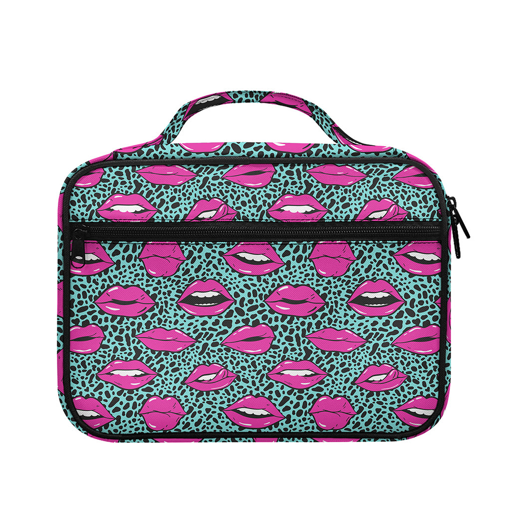 Purple Lips Pattern Print Briefcase Bible Bag