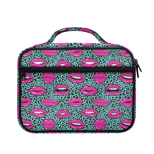 Purple Lips Pattern Print Briefcase Bible Bag