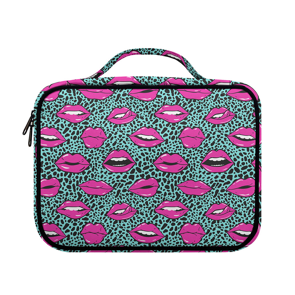 Purple Lips Pattern Print Briefcase Bible Bag