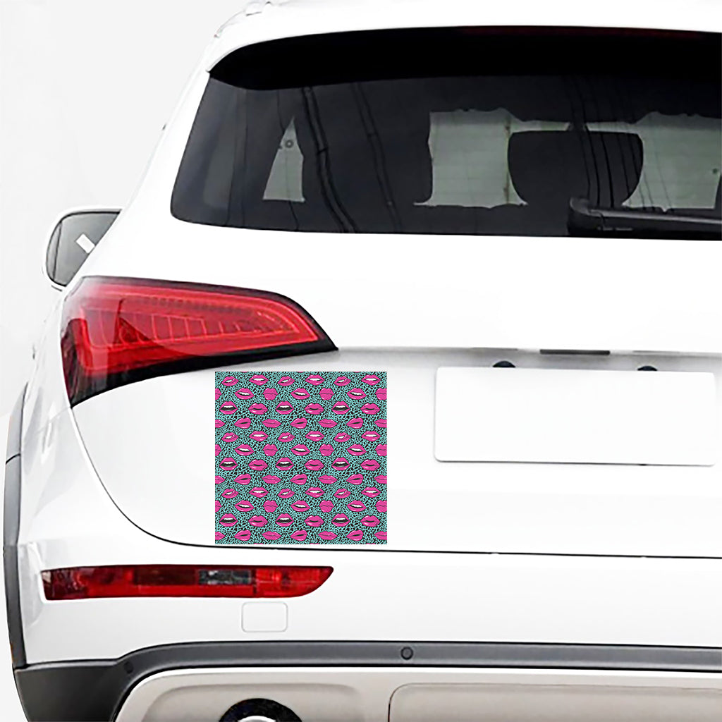 Purple Lips Pattern Print Car Sticker