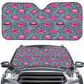 Purple Lips Pattern Print Car Windshield Sun Shade