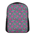 Purple Lips Pattern Print Casual Backpack