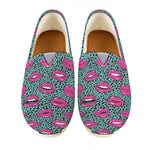 Purple Lips Pattern Print Casual Shoes