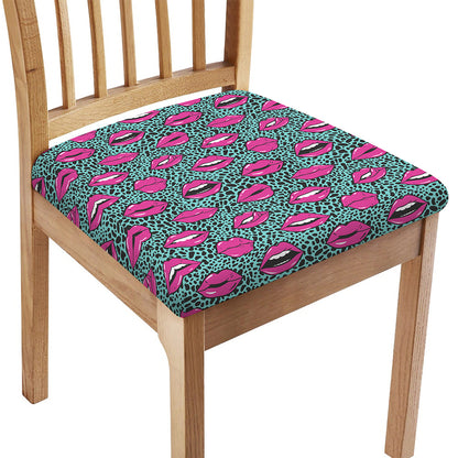 Purple Lips Pattern Print Chair Cushion Cover