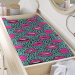 Purple Lips Pattern Print Changing Pad Cover