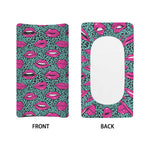 Purple Lips Pattern Print Changing Pad Cover