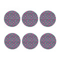 Purple Lips Pattern Print Coaster Set