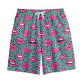 Purple Lips Pattern Print Cotton Shorts