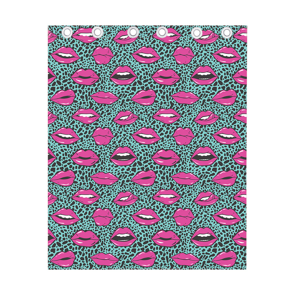 Purple Lips Pattern Print Curtain
