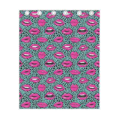 Purple Lips Pattern Print Curtain